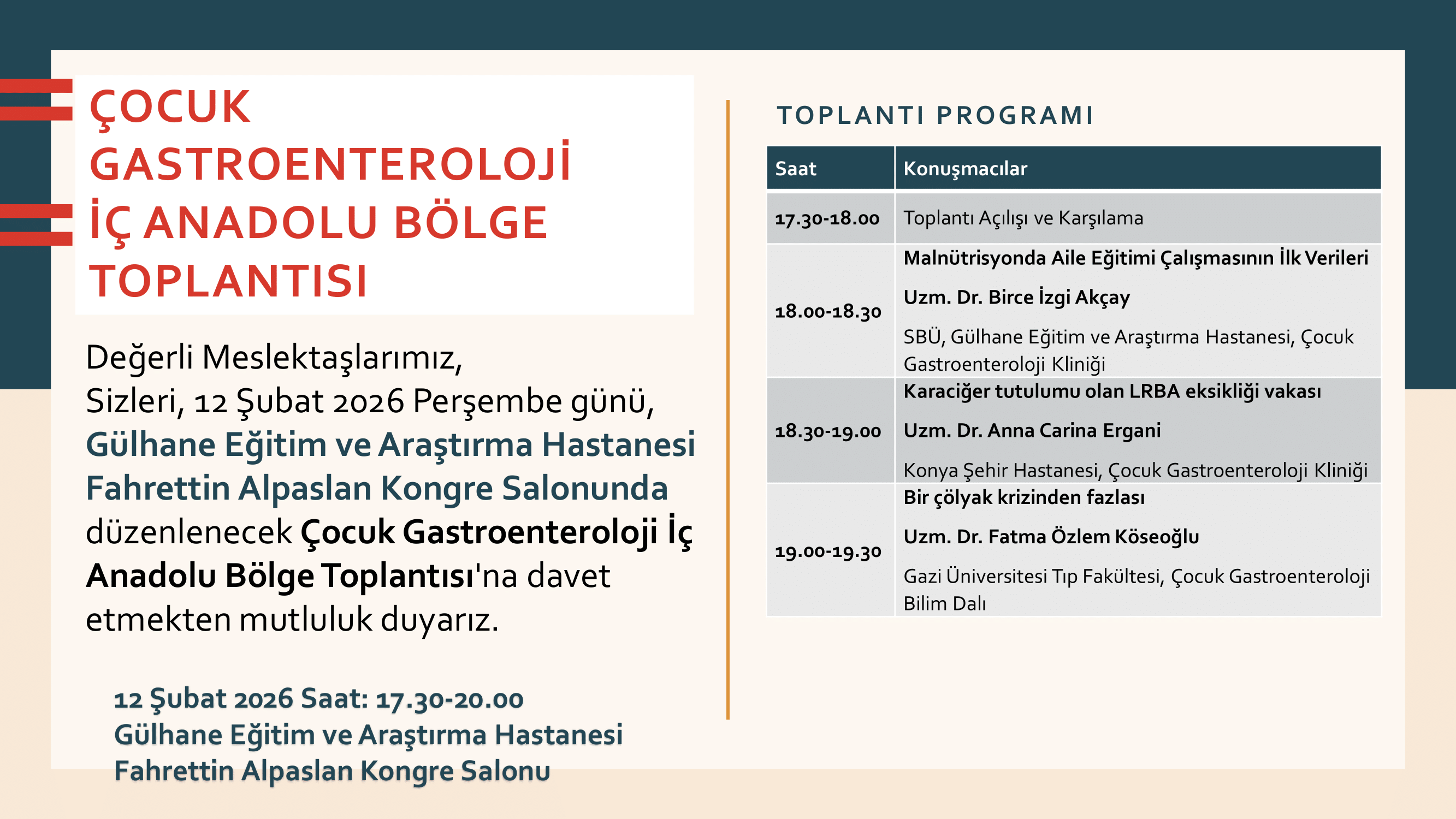 Çocuk Gastroenteroloji İç Anadolu Bölge Toplantısı
